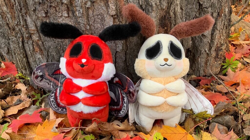 Lucero the Silk Moth and Lowen the Cecropia Moth Plush