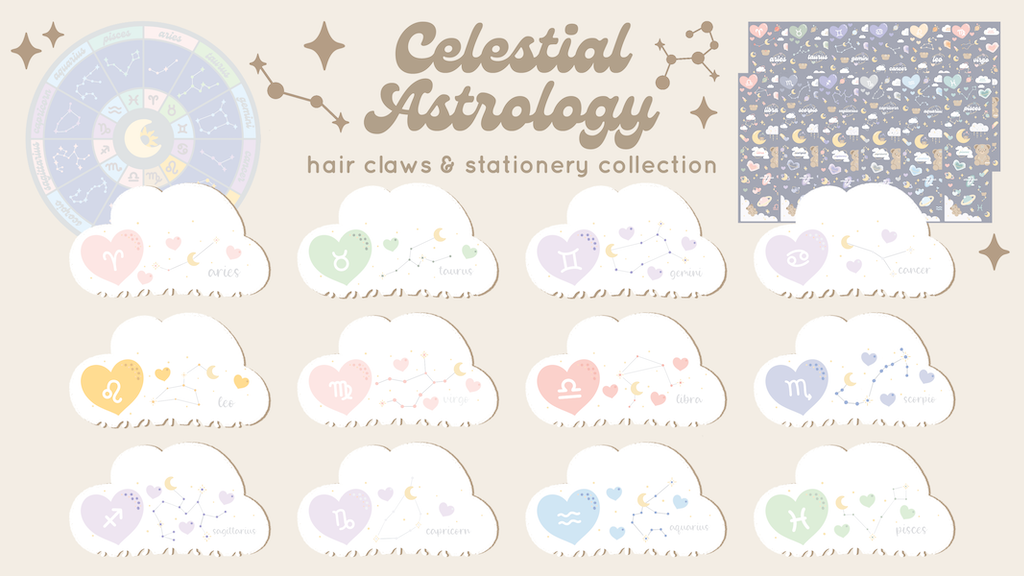 Celestial Astrology Hair Claws